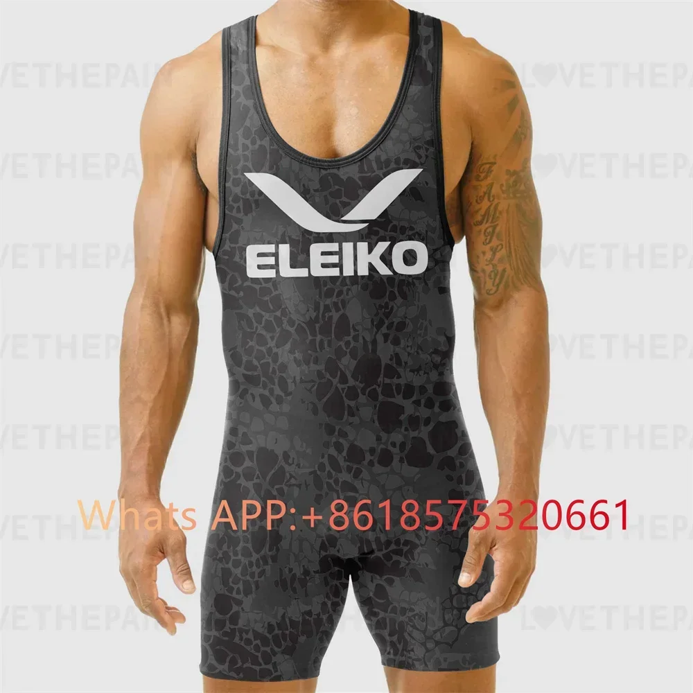 Running Gear Train - ELEIKO Tuta da Wrestling per Uomo,
