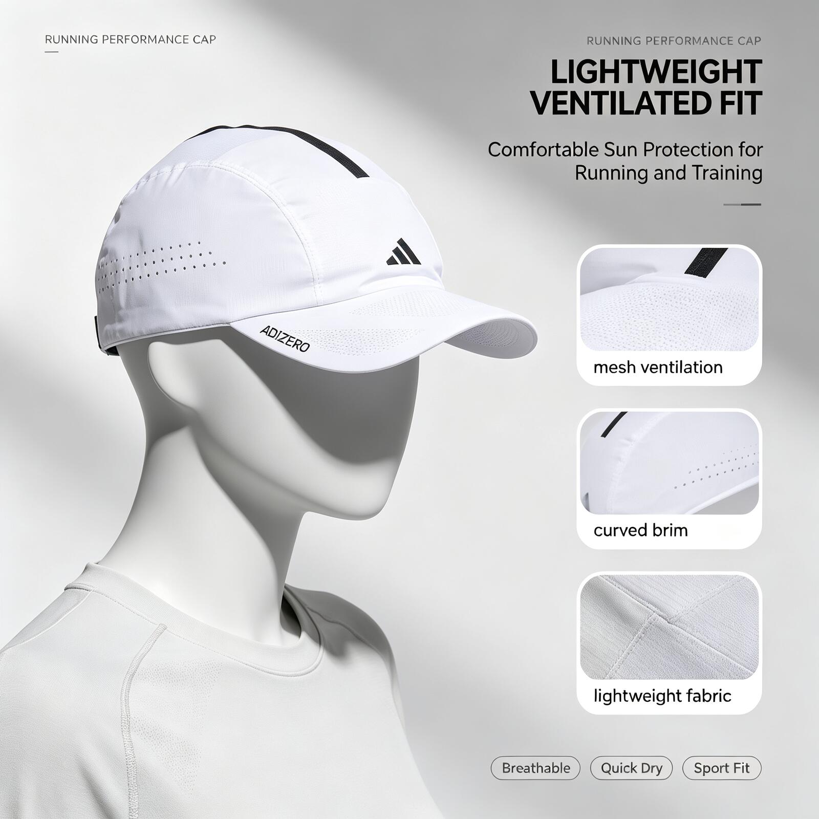 Cappellino da Corsa Bianco Adi - Running Cap Mesh recensione e prezzo